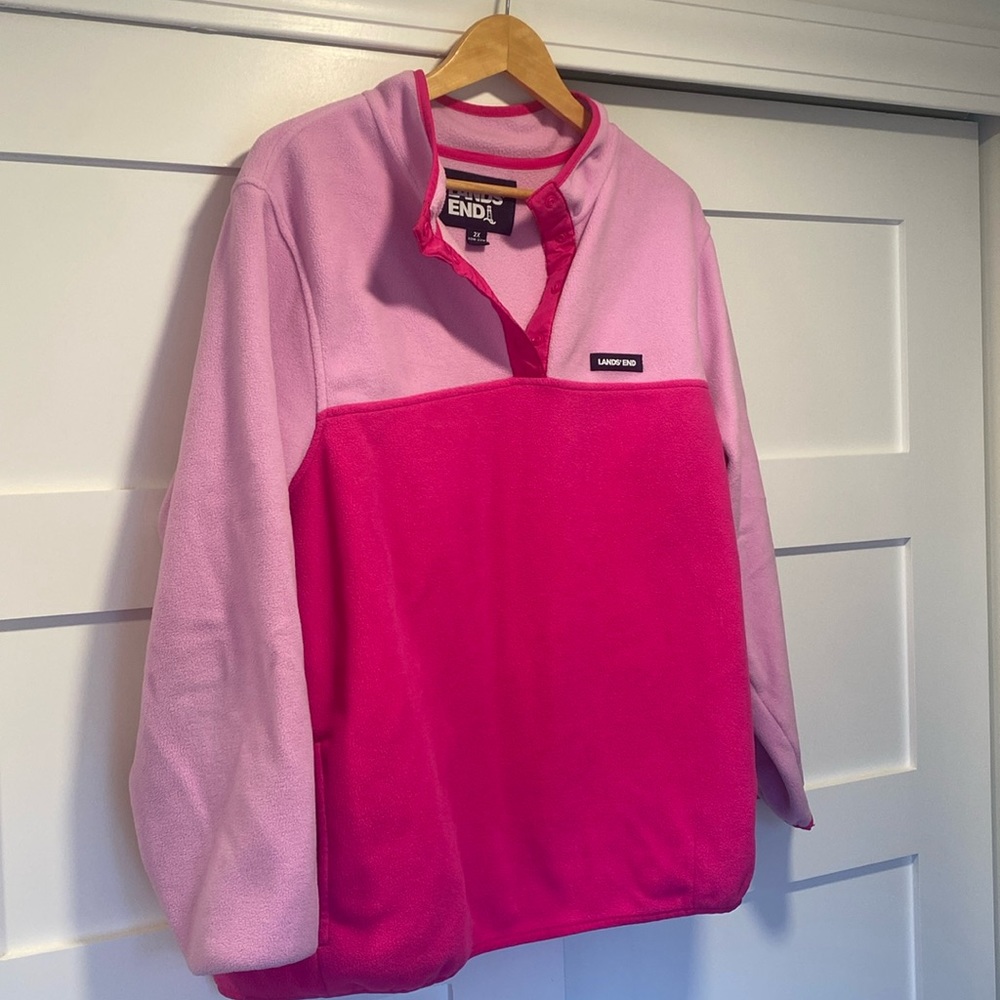 Women's Lands' End Quarter-Snap Fleece Jacket